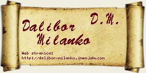 Dalibor Milanko vizit kartica
